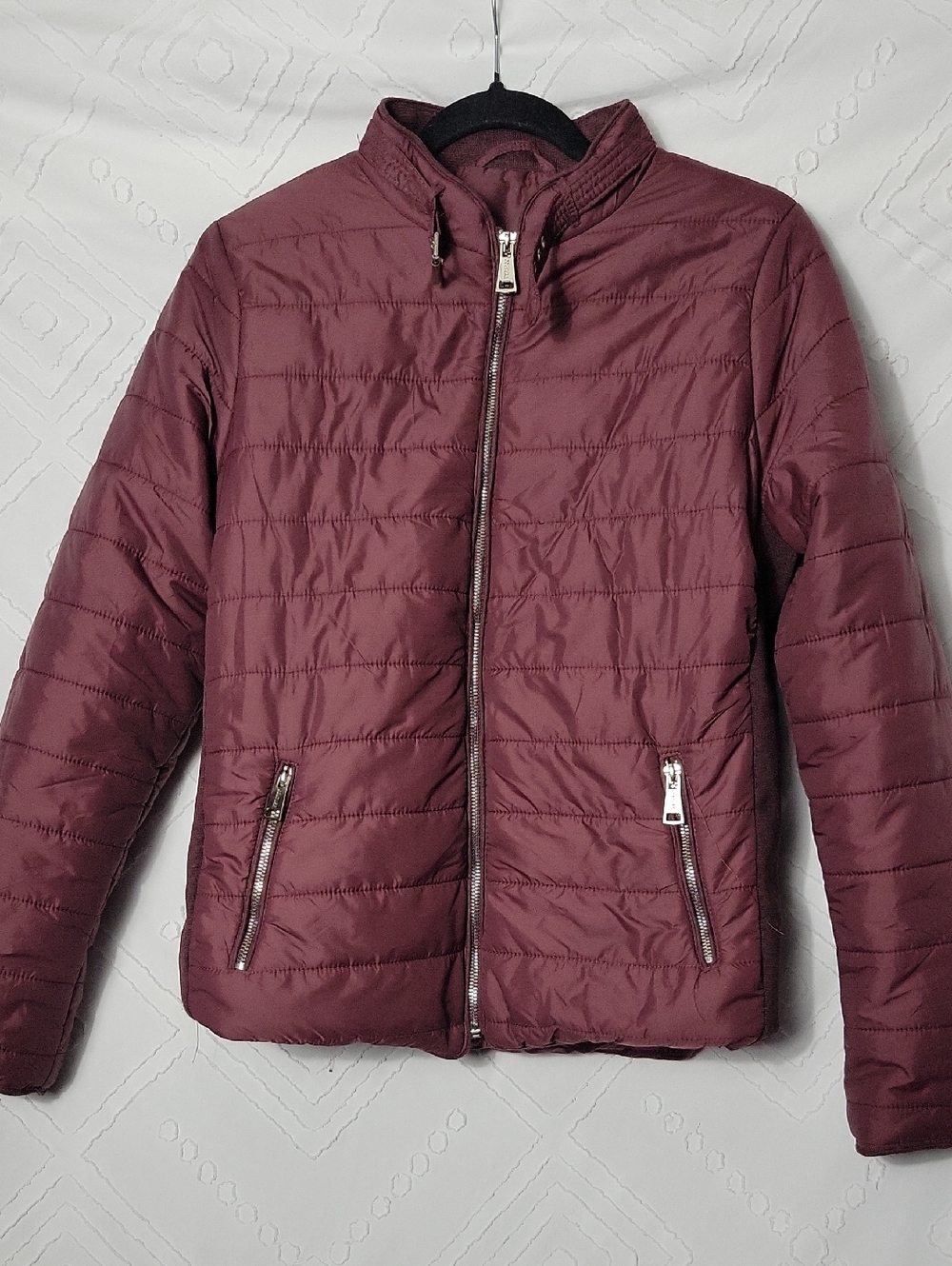 Women's Quilted Lightweight Jacket - Burgundy